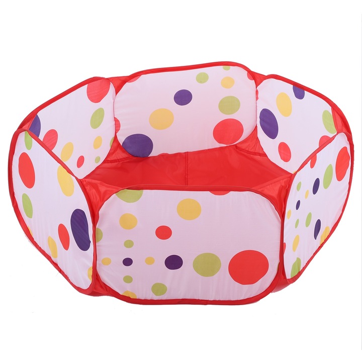 Gard pliabil pentru animale de companie mici, Enforose, 50x50x30cm, rosu, usor de curatat