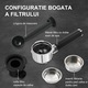 Masina de cafea compacta, functionalitate 3-in-1: cafea macinata/capsule/pachete, abur/spuma de lapte/apa fierbinte, incalzire rapida in 15 secunde, 1400 W