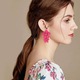 Cercei cu petale, Boho, Rosy Red