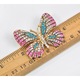 Brosa de moda pentru femei, Diamante, Fluture, albastru roz, 4cm*4.5cm