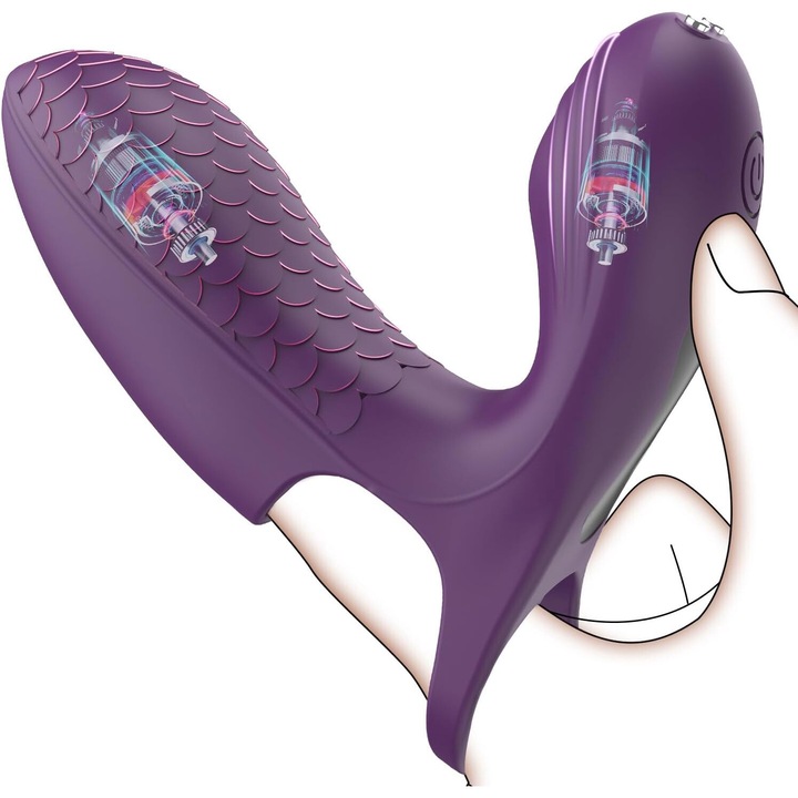 Вибратор за пръсти G-точка на клитора с 10 режима на вибрация Стимулация на зърната Секс играчка за върха на пръстите за жени Силиконов стимулатор Лилав