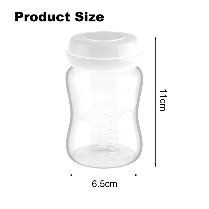 Комплект от 6 шишета за съхранение на кърма, SINBINTA, за замразяване на кърма, С маркери, С чучур за наливане, Без BPA, Без протичане, Хигиенично предварително запечатани, За хладилник и фризер, 120 мл, Бял