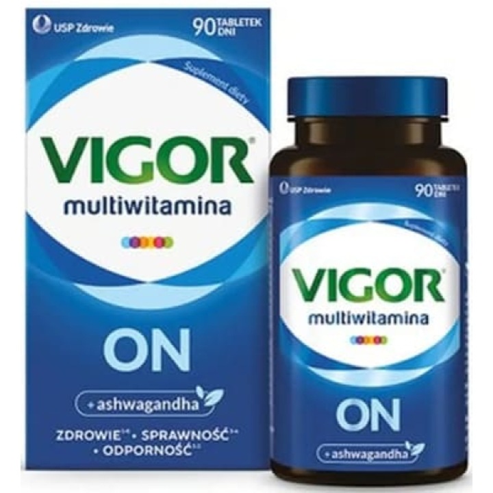 Vigor Multiwitamina On, set 90 tablete, cu ashwagandha, vitamine C, B12, zinc, magneziu