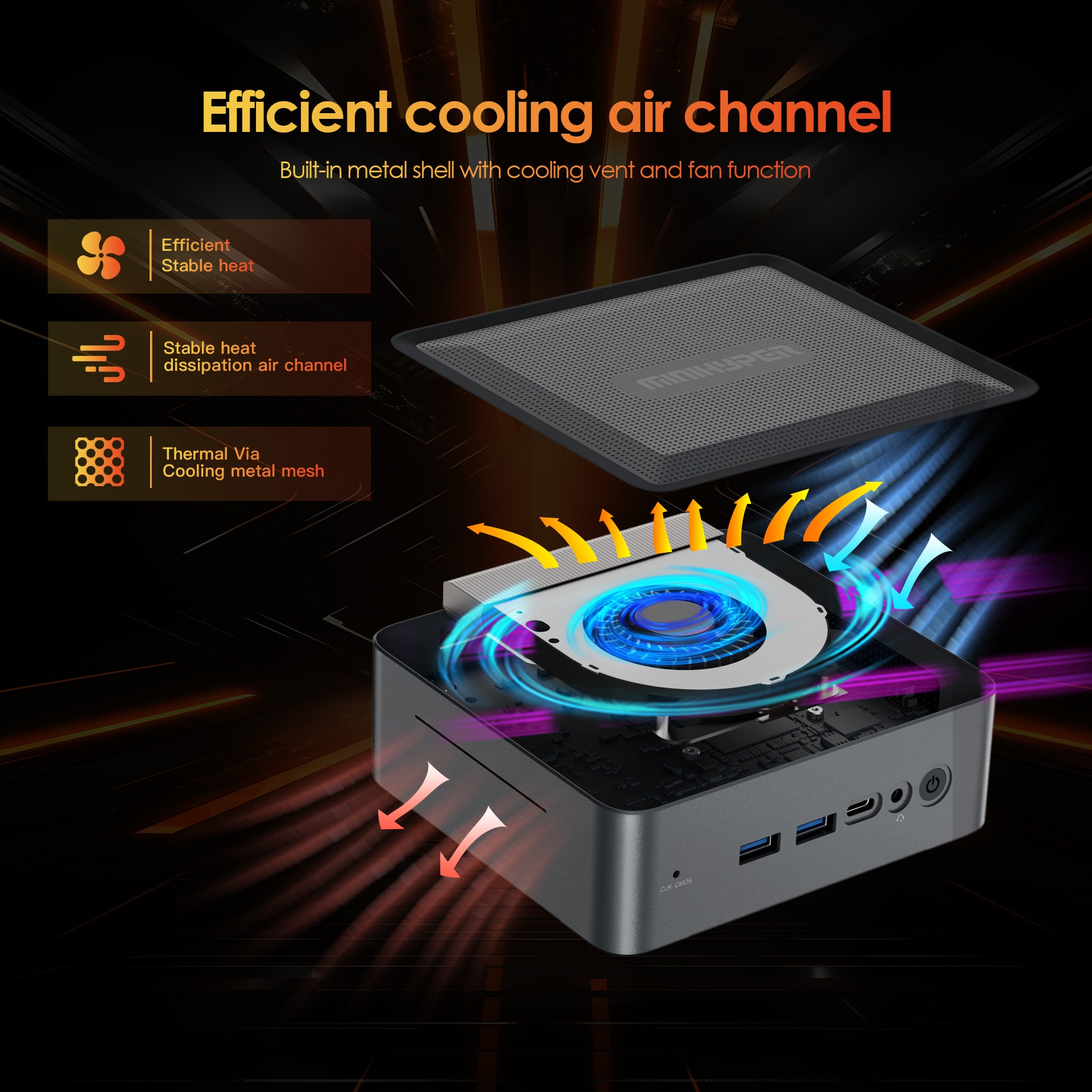 Mini PC Gaming Metal AMD Ryzen 7 5825U, Zen3, 8 nuclee pana la 4.5