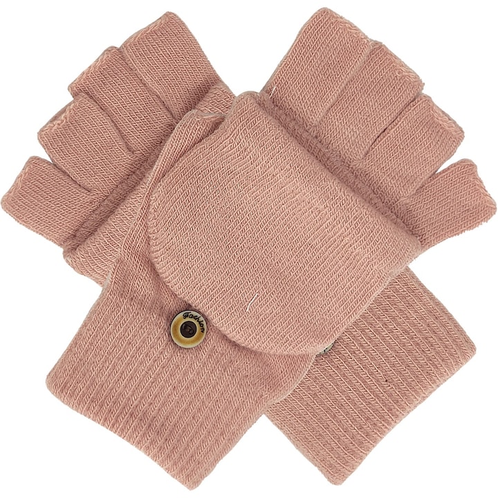Manusi fara degete cu capac degete, usoare, roz, one size