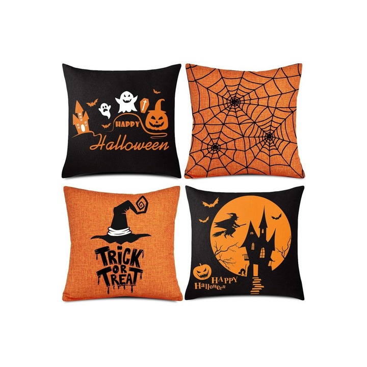 Set 4 fete de perna, model Halloween,40x40cm