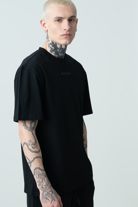 Karl Kani, Tricou cu imprimeu text, Negru/Roz, M