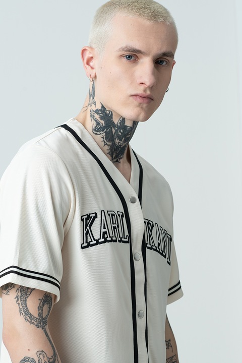 Karl Kani, Риза с принт с къси ръкави, Черен/Крем