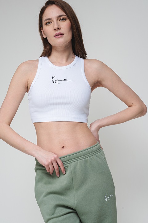 Karl Kani, Къс топ с рипс и лого, Избеляло черно/Бял