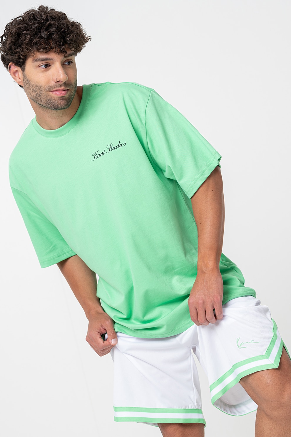 Karl Kani, Tricou lejer cu logo, Verde lime, L