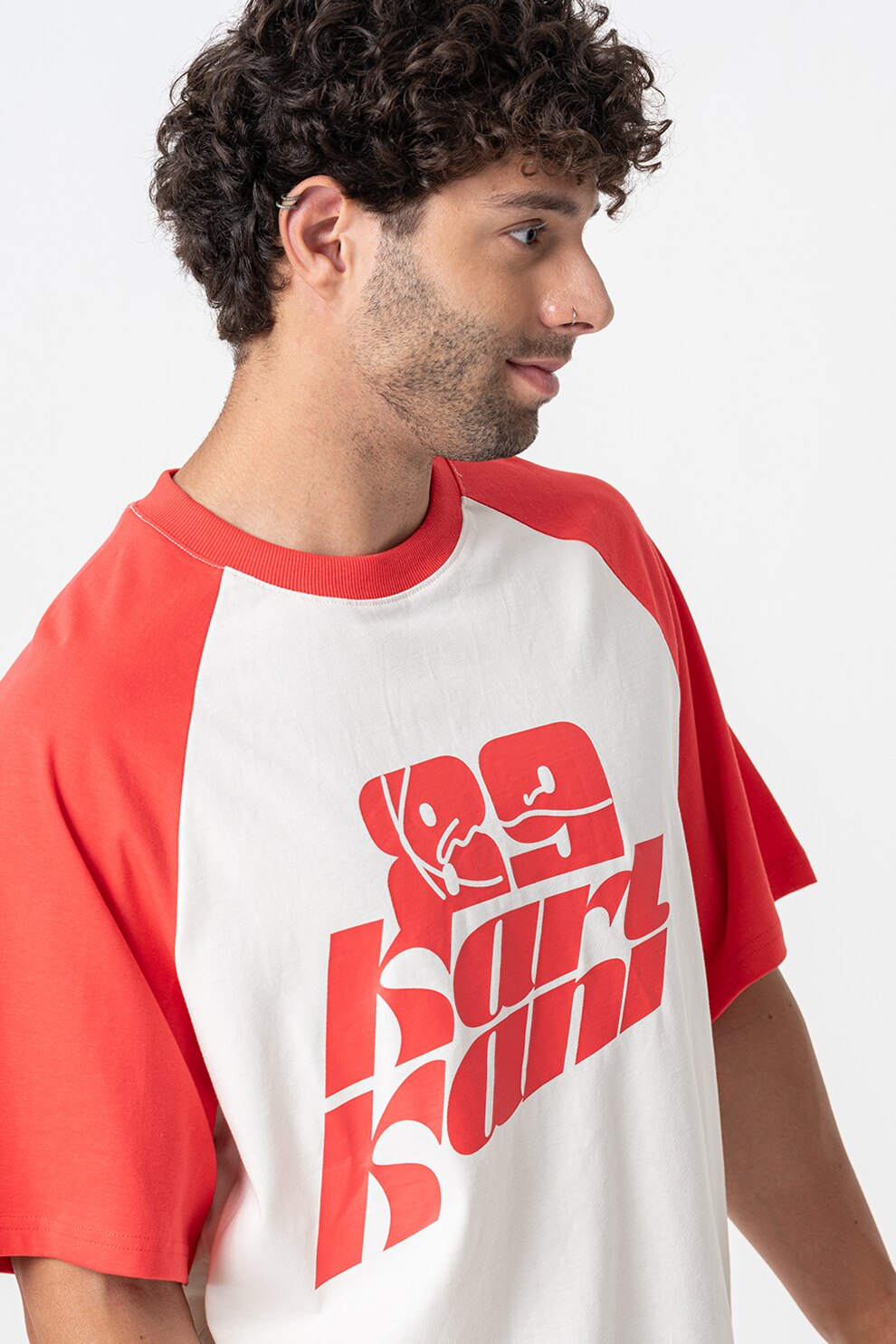 Karl Kani, Tricou cu imprimeu logo, Rosu, Alb fildes, M