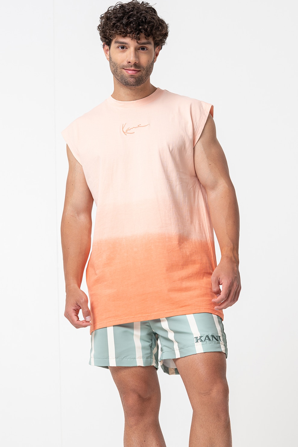 Karl Kani, Tricou cu imprimeu tie-dye, Portocaliu, L