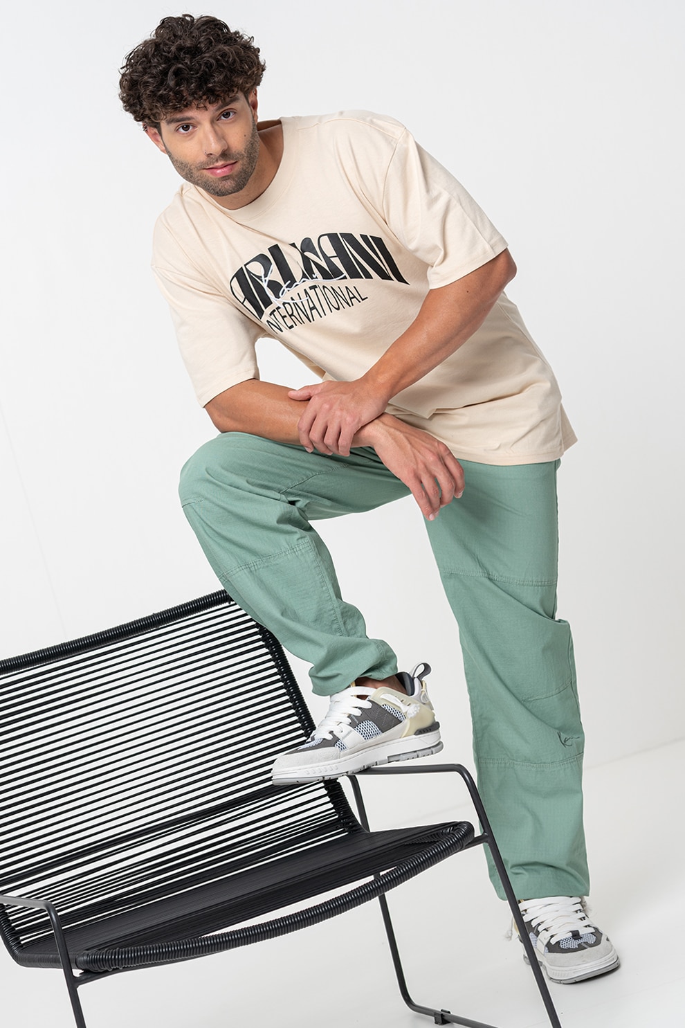 Karl Kani, Pantaloni relaxed fit, Verde deschis, L