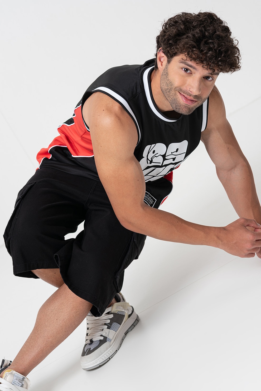 Karl Kani, Bermude cargo relaxed fit, Negru, M