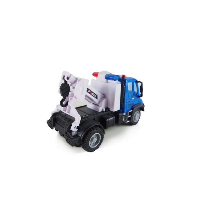 Mini camion cu telecomanda, AMEWI, de remorcare, 1:64, 2.4GHz, albastru, 127x56x74mm