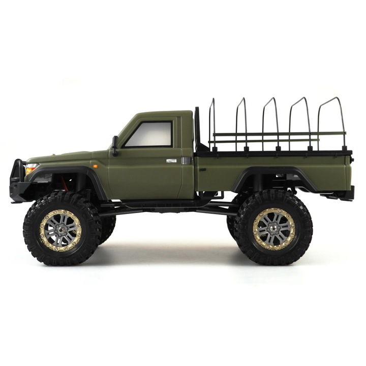 Кола с дистанционно управление AMEWI AMXRock RCX10BS, 1:10, метална рамка, 2-скоростна скоростна кутия, 530x220x265mm, military green