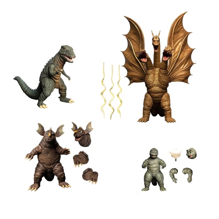 Комплект от 4 фигурки Godzilla Destroy All Monsters, MOOSE TOYS, с аксесоари, многоцветен