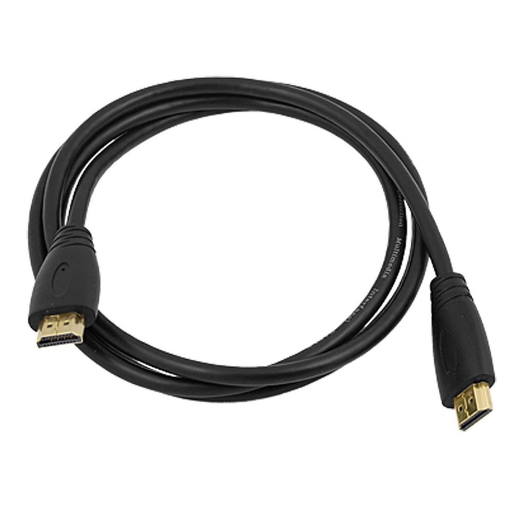 Кабел A+ HDMI 1.4V, Tata-Tata, 1.8 m, 4K UHD, Ethernet, Gold Connectors, Black