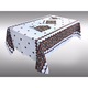 Set fata de masa cu stergare, bumbac 100%, cu motive traditionale, alb/maro din colectia "Romania mea - Liz Line" pentru sase persoane, 210x150cm - FM661