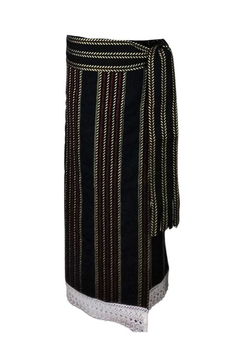 Fusta tip catrinta cu broderie traditionala one size, negru/auriu