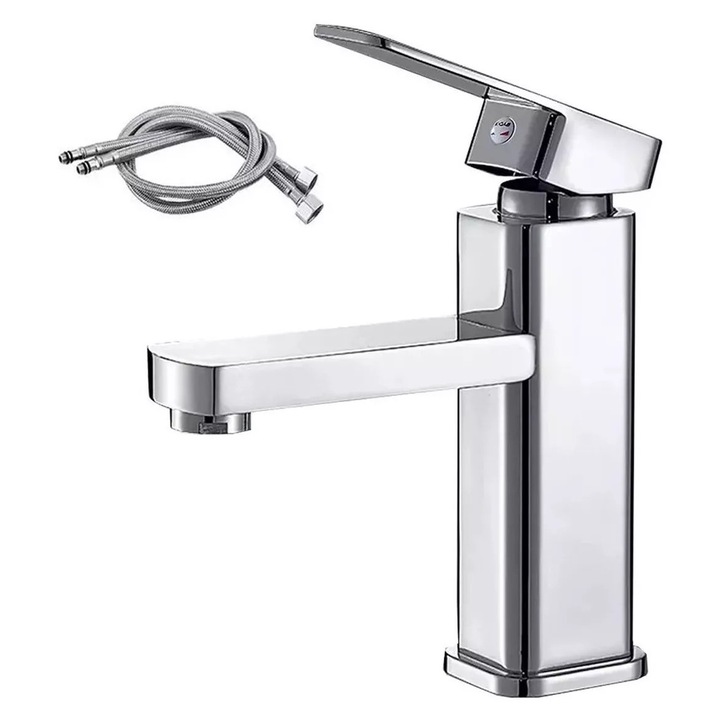 OEM Fürdőszoba mosogató csaptelep hideg-meleg mosogató csaptelep fürdőszoba szekrény, 304 rozsdamentes acél, ezüst