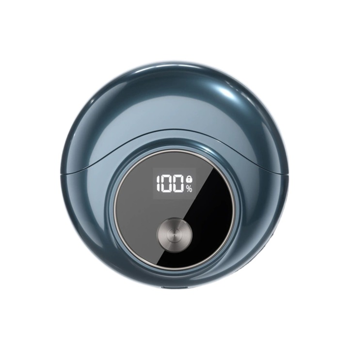 Aparat de ras electric, mini, USB reincarcabil, rezistent la apa, albastru, 2 lame, set 1 aparat de ras + capac de protectie