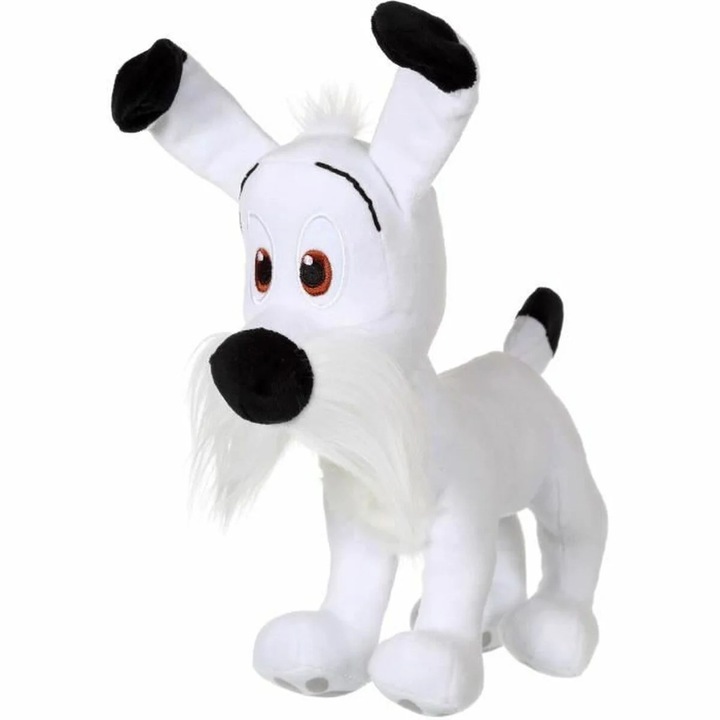 Jucarie de plus Asterix Dogmatix 25 cm alba, material nylon, atingere moale