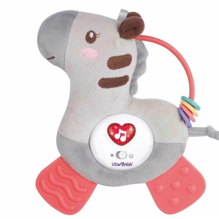 Jucarie de plus muzicala Zebra 24 cm, BigBuy, cu lumina si sunet