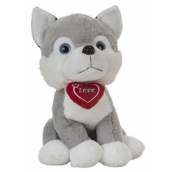 Jucarie de plus Husky Heart 36 cm, BigBuy, pentru copii peste 3 ani