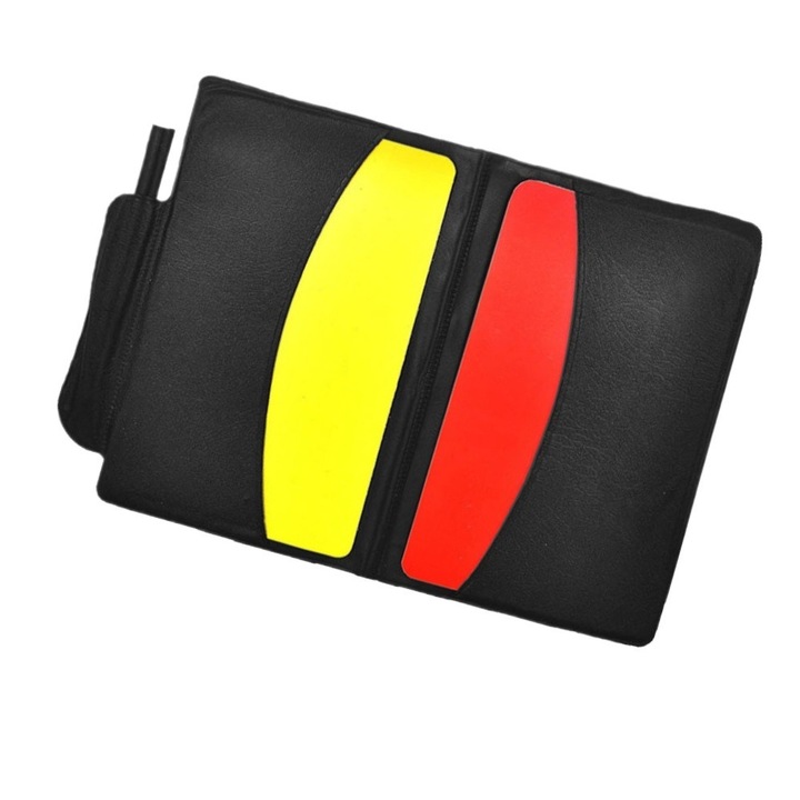 Set cartonase arbitru, Carti rosii si galbene, culori stralucitoare, material PVC, robust si durabil, usor de desenat, utilizat pentru sporturi de fotbal,11*8cm