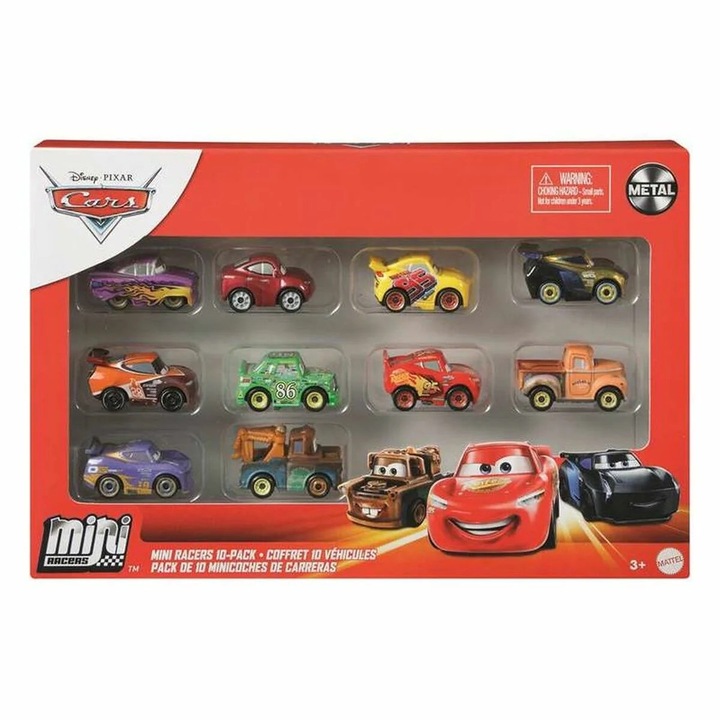 10 db-os Mattel autó készlet, tarka, fém/műanyag, 3 év feletti gyerekeknek