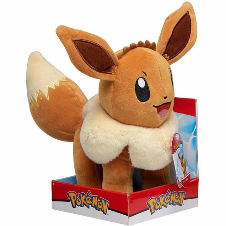 Плюшена играчка Pokemon Eevee 30 см, кафяв цвят, за деца над 4 години