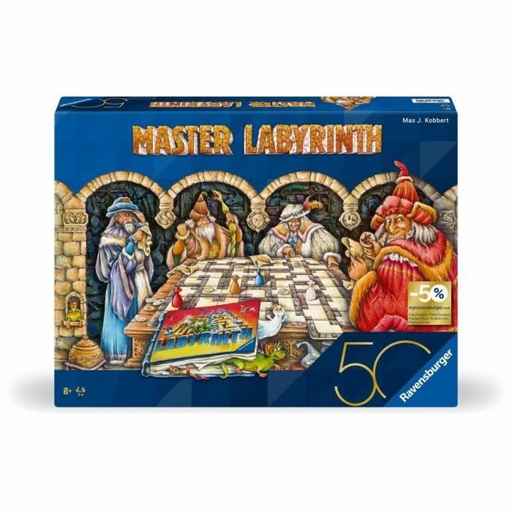 Настолна игра Ravensburger Master Labyrinth, многоцветна, 2-4 играча, 8+ години