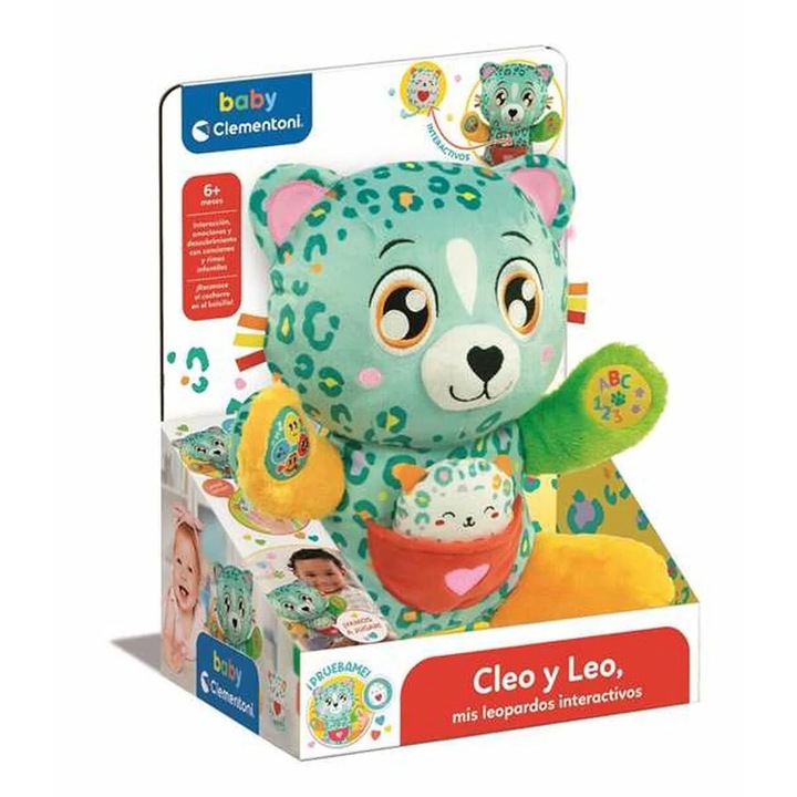 Играчка за бебета, Clementoni, Leopard, Интерактивна, зелена, препоръчва се за +6 месеца