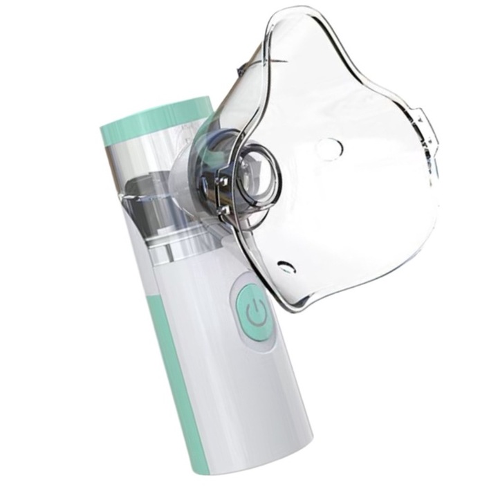 Nebulizator cu ultrasunete, tehnologie Mesh 2.0, portabil, albastru alb, 145x90x71mm, set cu masca adulti si copii