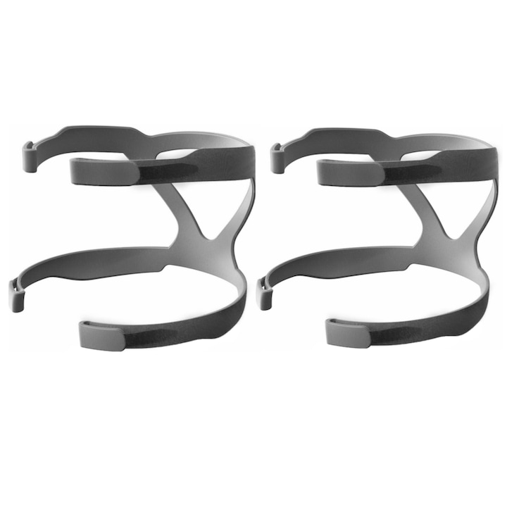 Set 2 Curea pentru masca, Compatibila cu toate tipurile de dispozitive CPAP, APAP sau BiPAP, Reglabila, marime Standard, Vanaxalife®, Gri