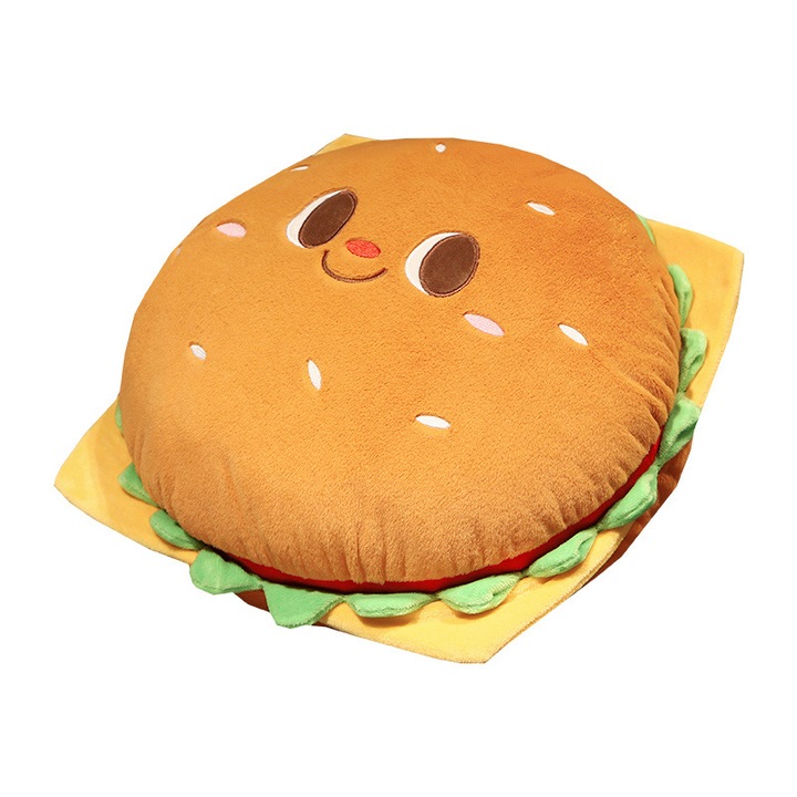 Plüssfigura, kreatív hamburger, 25 cm