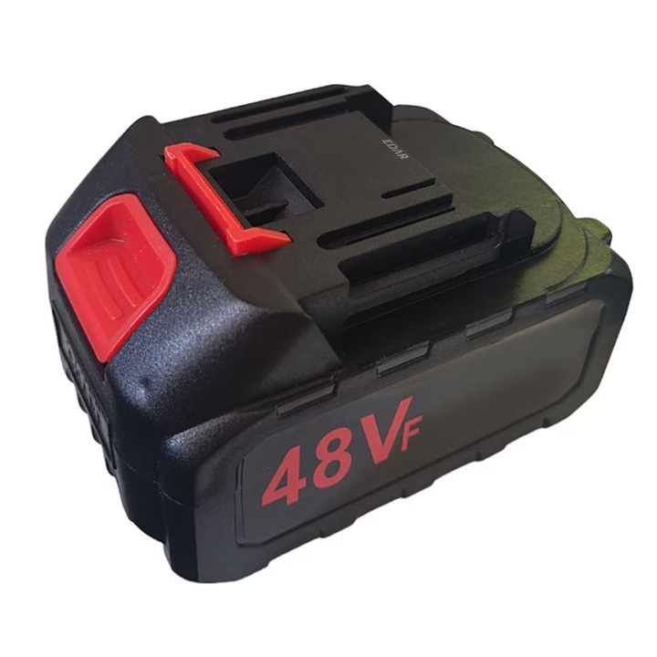 Acumulator De Rezerva Reincarcabil EDAR, 2 Pini, Compatibil Cu Motocoasa EDAR, Drujba, Aparat De Spalat Cu Presiune, Masina De Tuns Iarba, Mini Fierastrau Electric, 48V, Negru