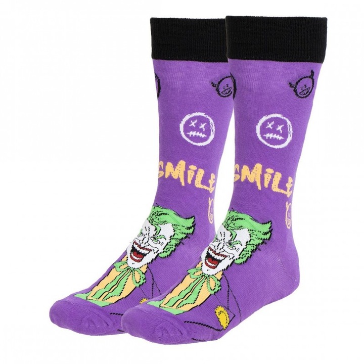 3 pár zoknikészlet Batman Joker Smile, 36-43 EU, Multicolor