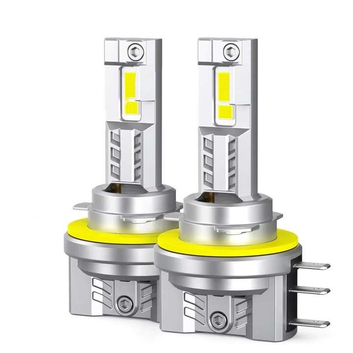 Комплект от 2 Auxito® LED крушки за кола, H15 за дневни/дълги/къси светлини, супер ярки 6500K студено бяло