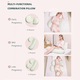 Perna Gravide si Alaptare 3 in 1, Puepoul, pentru gravide si alaptare, Detasabila si lavabil, Forma ergonomica, Suport pentru spate, picioare, burta, solduri pentru femeile insarcinate, Fibra de poliester, 90 x 70 cm, Verde