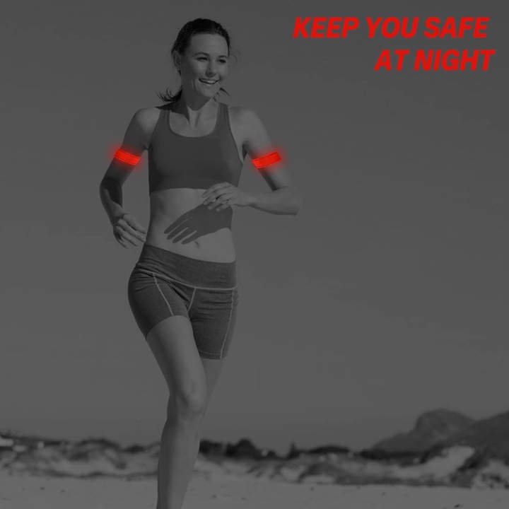 Enforose állítható fényvisszaverő karkötő, ultra nagy láthatóság, vízálló, újratölthető akkumulátorral, kültéri tevékenységekhez