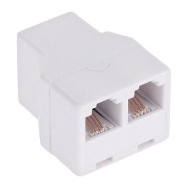 Bővítő telefon adapter RJ11 6P4C Nő - 2x6P4C anya, fehér