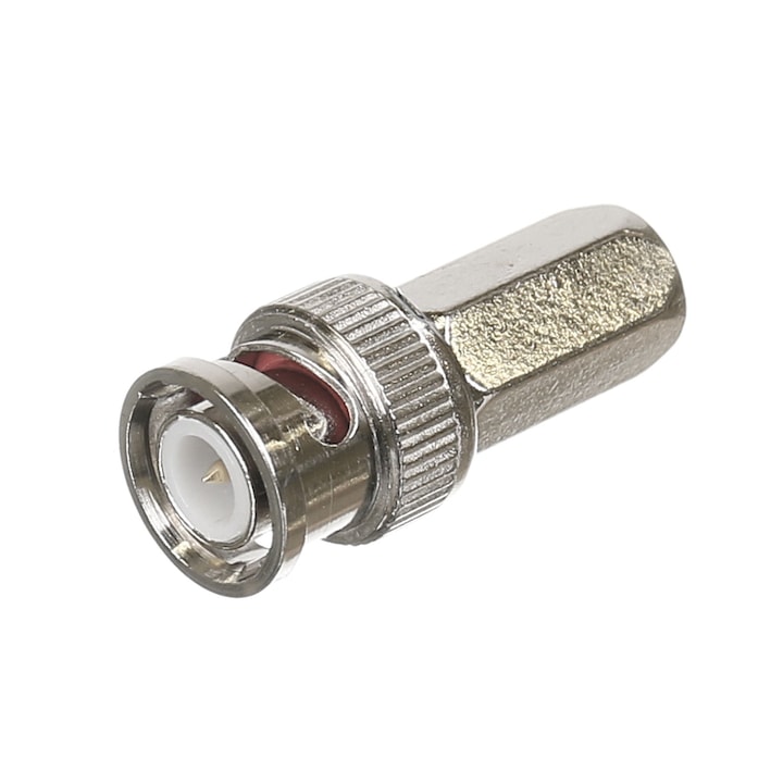 Conector (Mufa) BNC Tata metal rasucire pe cablu coaxial RG6