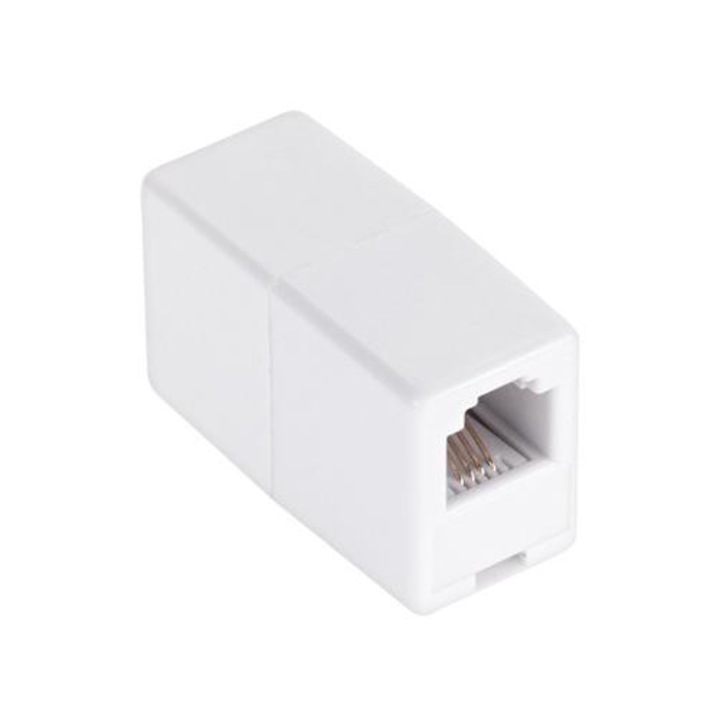 Adaptor telefonic prelungire RJ11 6P4C Mama - 6P4C Mama alb
