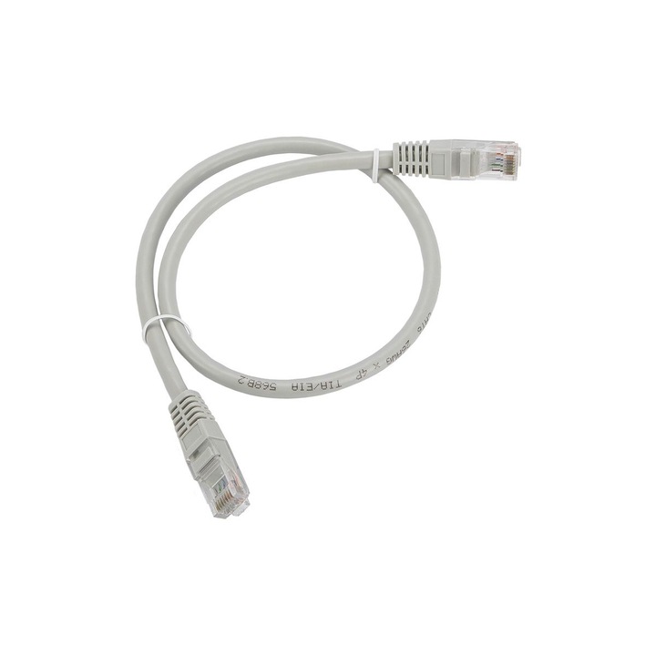 Cablu de retea, RJ45, 0.5m, Cat.6, U/UTP, 1Gbps / 250MHz, Gri, Fanton ...