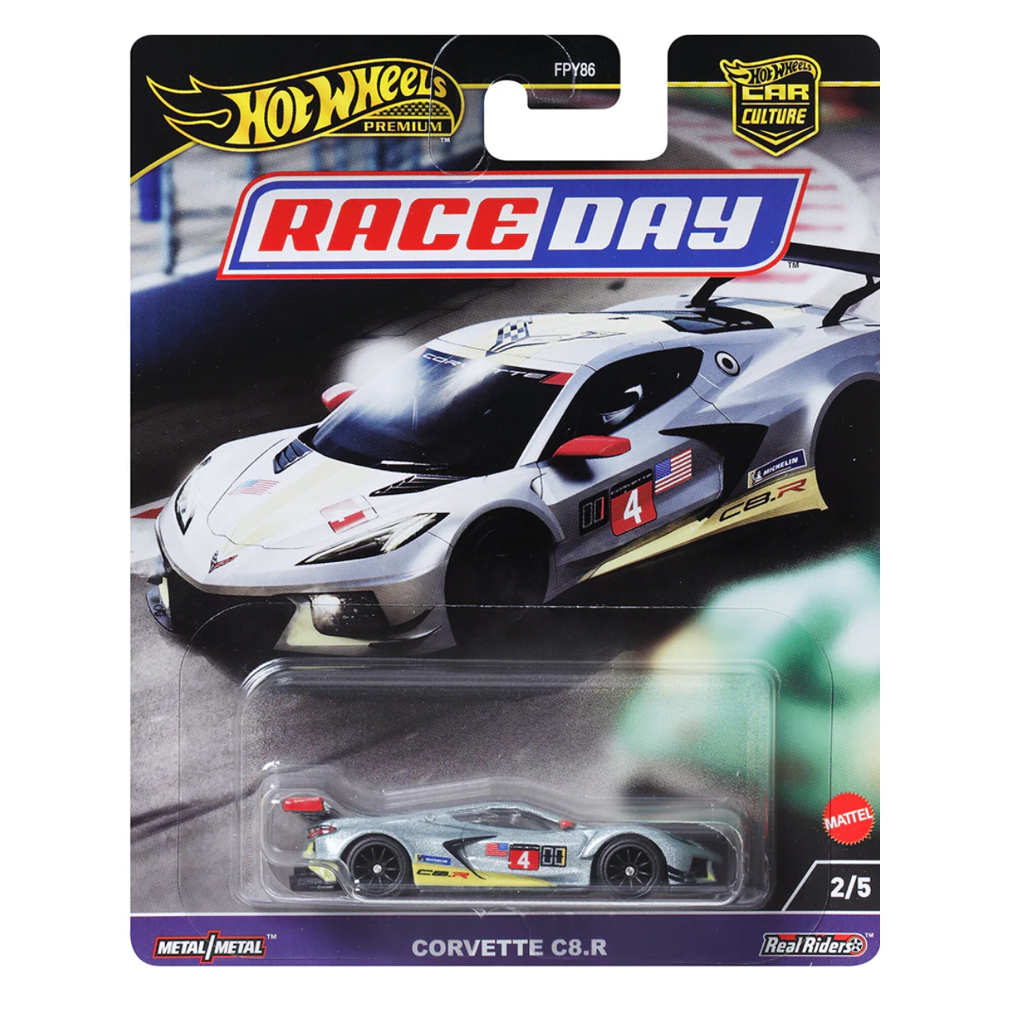 Masinuta Metalica Hot Wheels Premium, Audi R8 LMS Race Day, Car