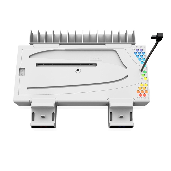 Statie de incarcare pentru consola PS5Slim cu maner/casca/ suport pentru discuri de jocuri, de mare valoare, capacitate mare, versiune cu incarcare rapida, alb