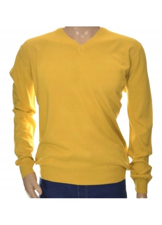 Férfi pulóver 272, kasmír/gyapjú, sárga