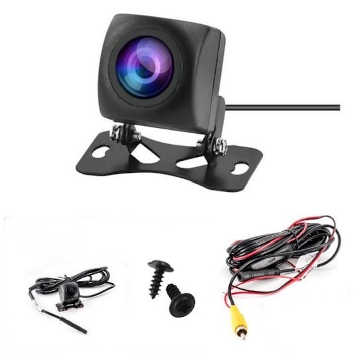 Camera marsarier SkyTechs® CVBS & AHD 1280 X 720, camera cu 4 pin conectare la Rca Unghi 170°, Lentila-obiectiv sticla securizata, Waterproof, IP68, rezistenta la apa, socuri, praf